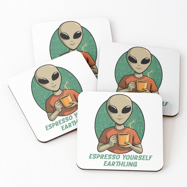 Item preview, Espresso yourself earthling - Alien coffee design designed and sold by JoRealm.