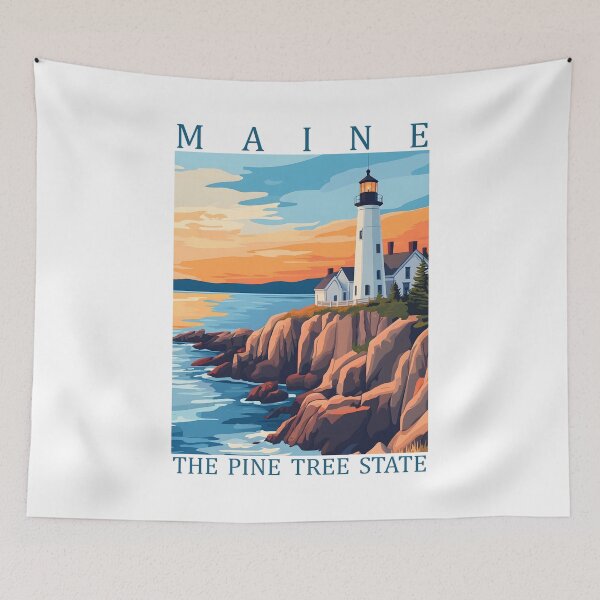 Item preview, 19 Maine Travel Poster designed and sold by Lucy Goosy Art.