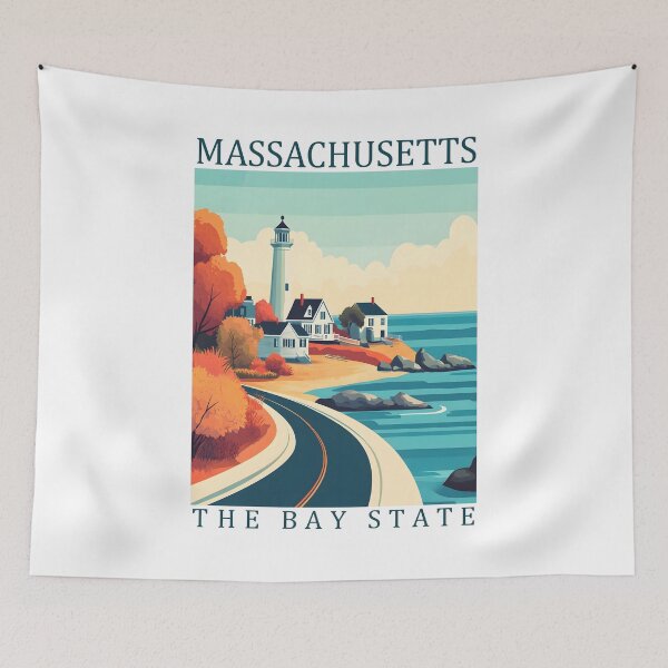 Item preview, 21 Massachusetts Travel Poster designed and sold by Lucy Goosy Art.