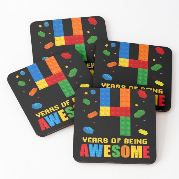 Item preview, Kids 4 Year Old Birthday Boy Being Awesome Building Bricks 4Th designed and sold by MadalynKiehn.