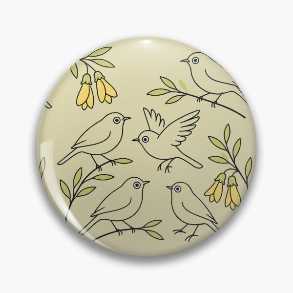 Item preview, Silvereye (Waxeye/Tauhou) Line Art Pattern – Kowhai designed and sold by MvuuStudio.