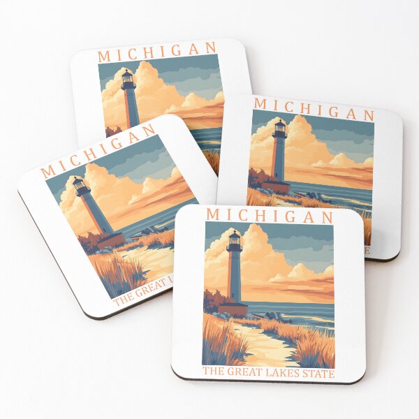 Item preview, 22 Michigan Travel Poster designed and sold by Lucy Goosy Art.