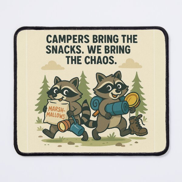 Item preview, Camp Chaos – Raccoon Mischief in the Wild designed and sold by FunscapeHQ.