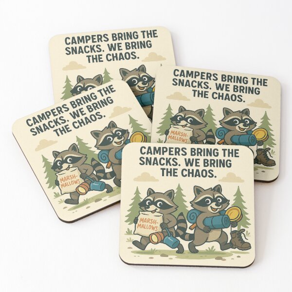 Item preview, Camp Chaos – Raccoon Mischief in the Wild designed and sold by FunscapeHQ.