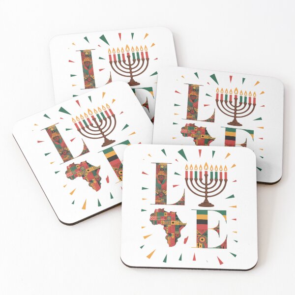 Item preview, LOVE Happy Kwanzaa Decorations Africa Map Kinara Candles designed and sold by Moon-Ape.