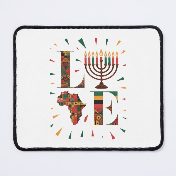 Artikelvorschau, Liebe, fröhliche Kwanzaa-Dekorationen, Afrika-Karte, Kinara-Kerzen entworfen und verkauft von Moon-Ape.