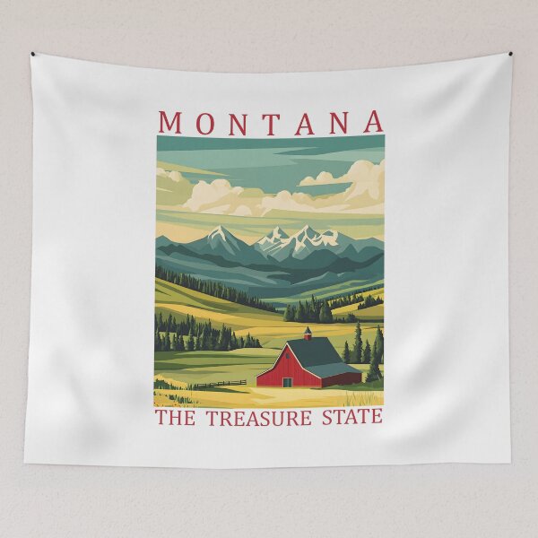 Item preview, 26 Montana Travel Poster designed and sold by Lucy Goosy Art.