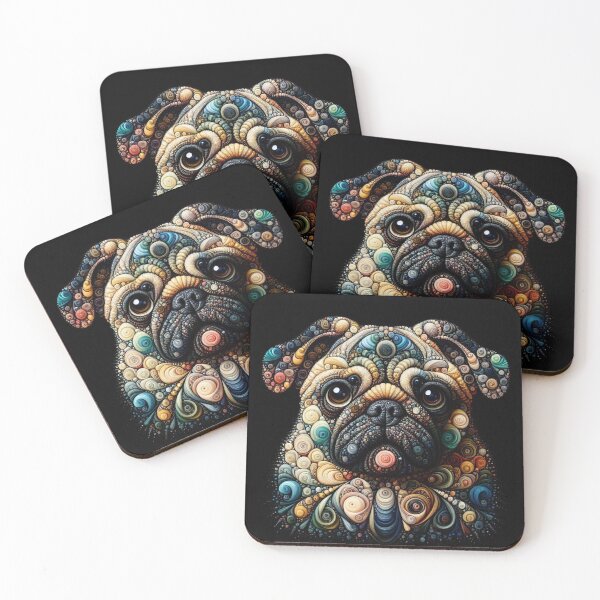 Item preview, Intricate Pug Portrait designed and sold by Wags & Tails.