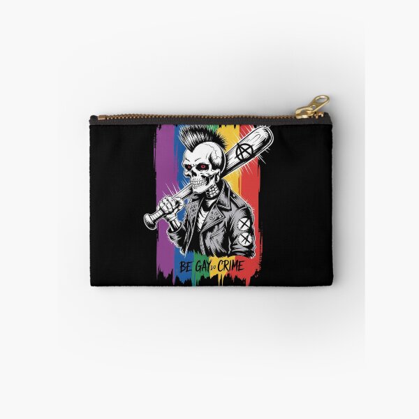 Item preview, BE GAY DO CRIME Skull Queer Punk Queercore Rainbow Flag designed and sold by FranzFriesen.