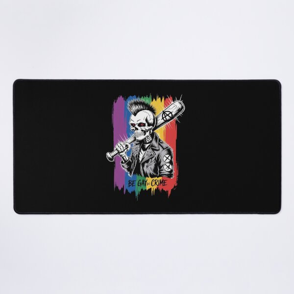 Item preview, BE GAY DO CRIME Skull Queer Punk Queercore Rainbow Flag designed and sold by FranzFriesen.