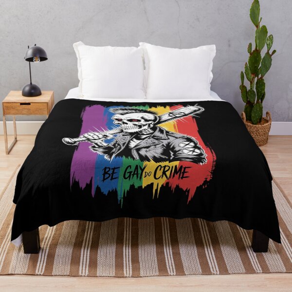Item preview, BE GAY DO CRIME Skull Queer Punk Queercore Rainbow Flag designed and sold by FranzFriesen.