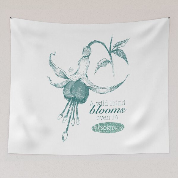 Item preview, A WILD MIND BLOOMS EVEN IN DISORDER TEAL-SPANISH designed and sold by LIS AND MELIVERSO.