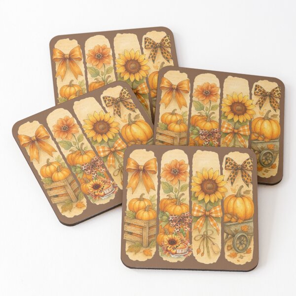 Item preview, Pumpkins + Sunflowers + Coquette bows (rustic/harvest set) designed and sold by MvuuStudio.