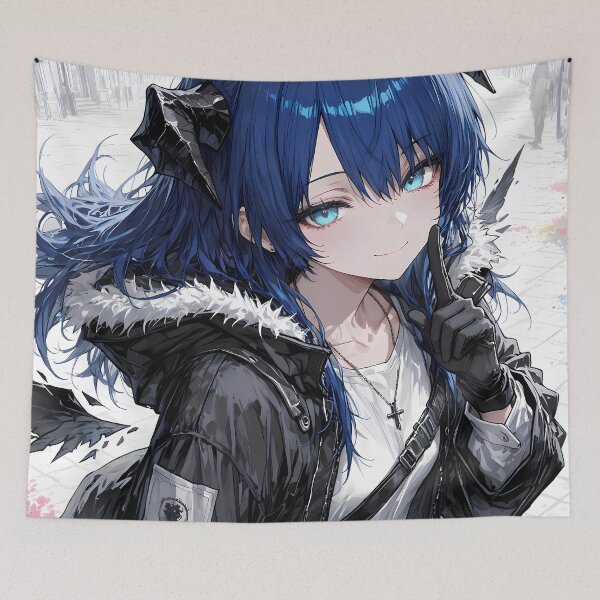 Item preview, Prelude Mostima Arknights Urban Angel Blue Eyes Anime Girl designed and sold by Raslbazola.