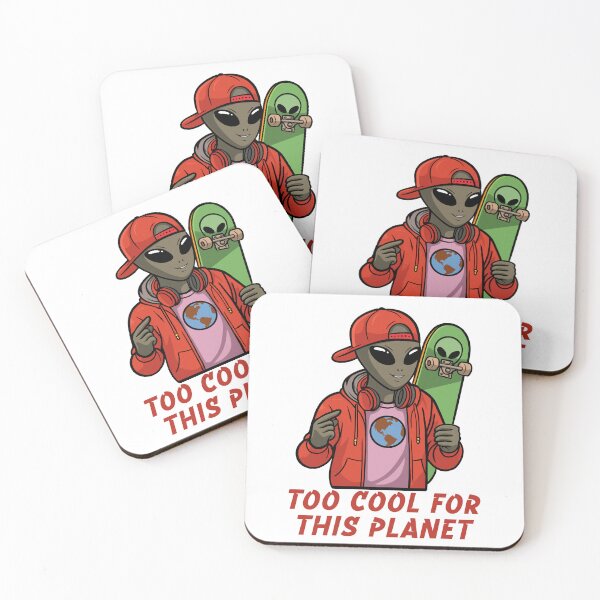 Item preview, Too Cool For This Planet - Alien streetwear skater designed and sold by JoRealm.