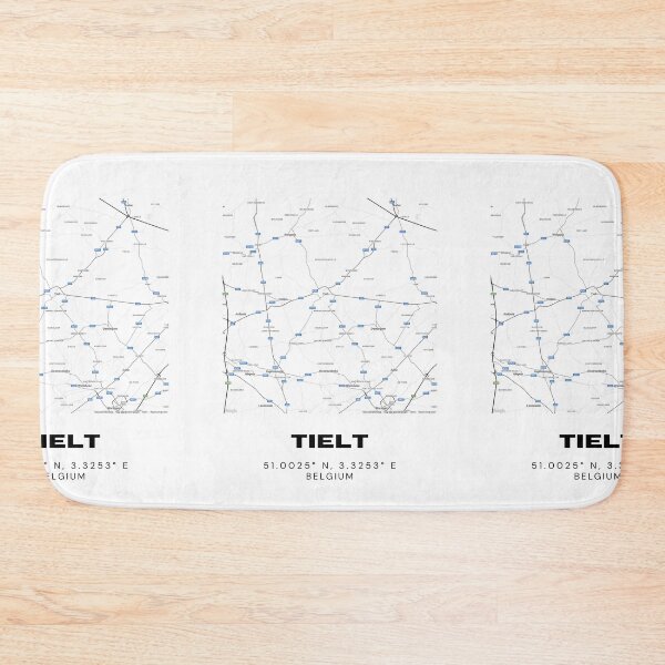 Item preview, Tielt Belgium Map | Modern Minimalist Black and White Street Map designed and sold by RM-Journey.