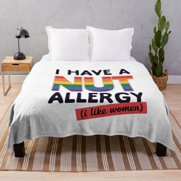 Item preview, Women's Funny Lesbian I Have a Nut Allergy Lesbian designed and sold by MinaReinger.