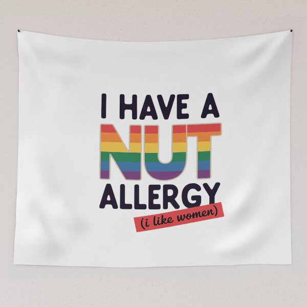 Item preview, Women's Funny Lesbian I Have a Nut Allergy Lesbian designed and sold by MinaReinger.