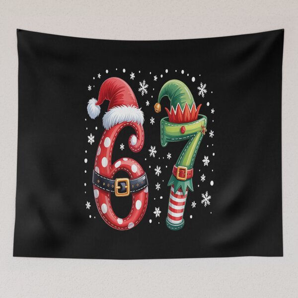 Item preview, Funny Six Seven 6 7 Meme Christmas Humor Santa Elf Number designed and sold by ShanikaTutson.