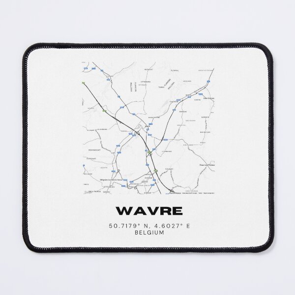 Item preview, Wavre Belgium Map | Minimalist Modern Black and White City Map designed and sold by RM-Journey.
