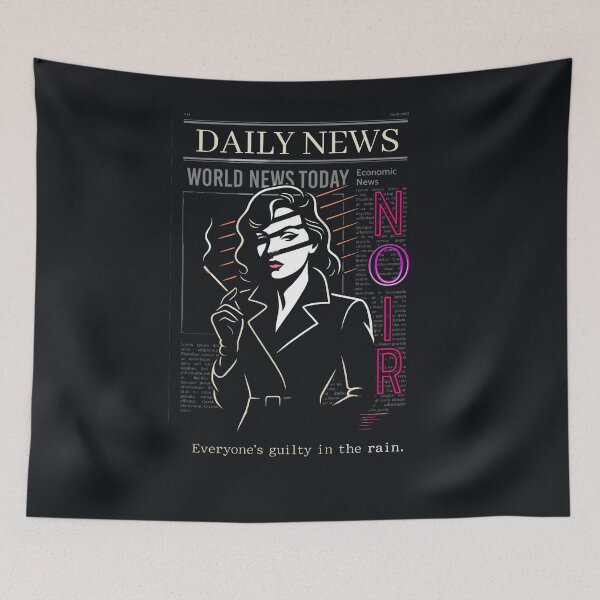 Item preview, Neon Noir Femme Fatale — Everyone’s Guilty in the Rain  Selling blurb designed and sold by Sanctum Icons.