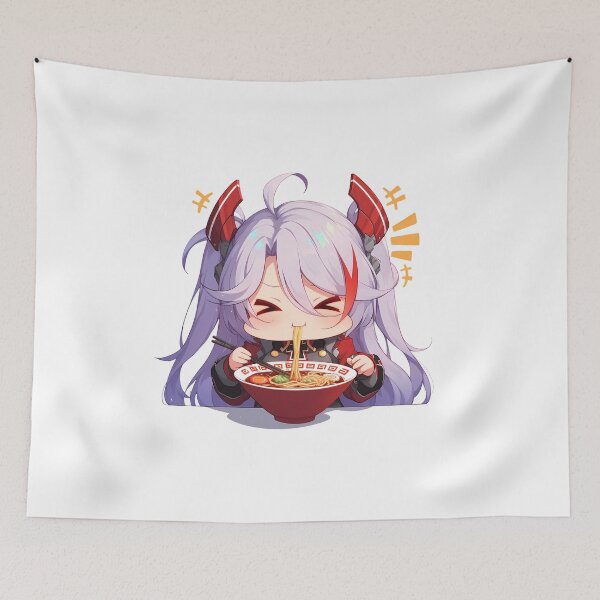 Item preview, Prinz Eugen Eating Ramen Azur Lane Anime Kawaii Chibi Delight designed and sold by Raslbazola.