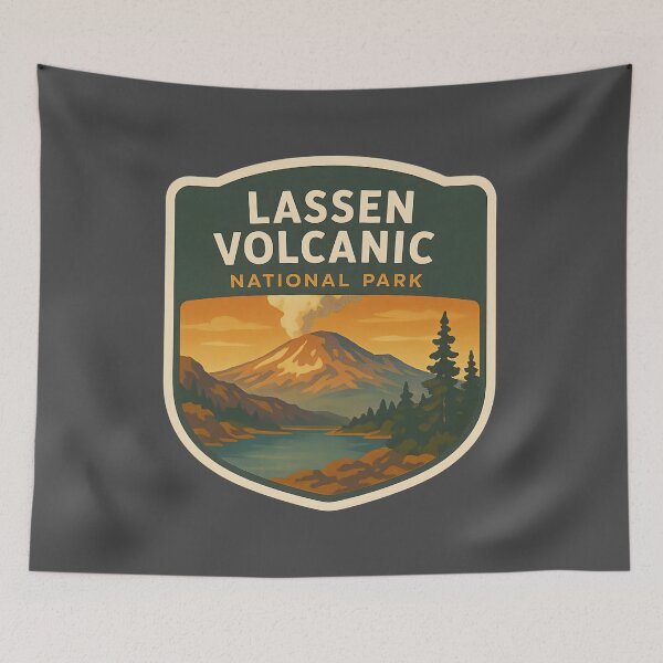 Item preview, Vintage American National Park Print: Lassen Volcanic designed and sold by PinUpPizzazz.