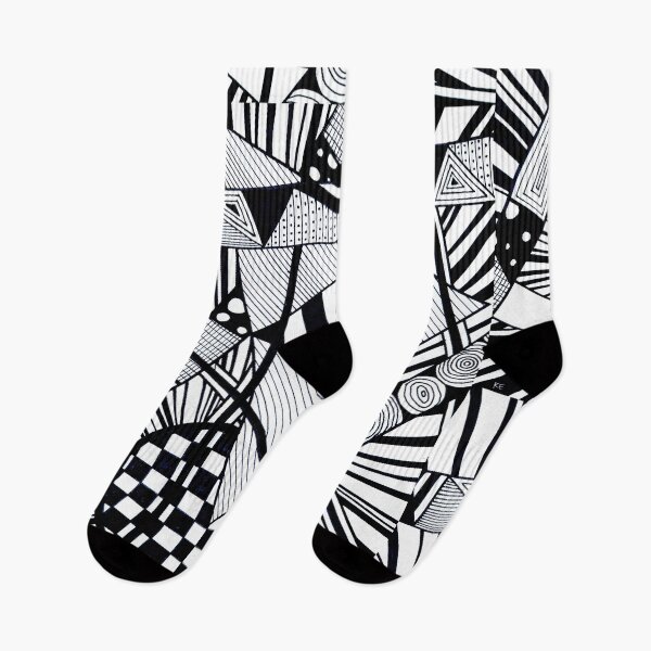 Item preview, Geometric Black and White Abstract Drawing – Modern Minimal Wall Art designed and sold by kenglishart.