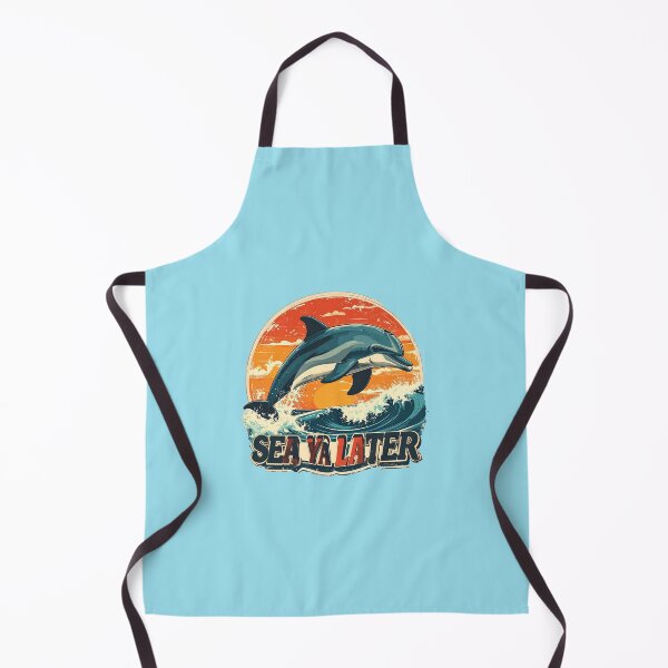 Item preview, Vintage Dolphin Sunset "Sea Ya Later" Retro Ocean Wave Design designed and sold by AOG-DESIGNS.