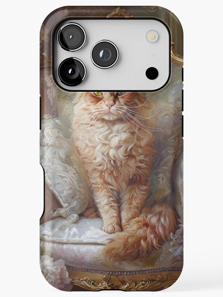 Thumbnail 1 of 4, iPhone Case, Red Cat on Rococo Throne designed and sold by Antik by Schulz.