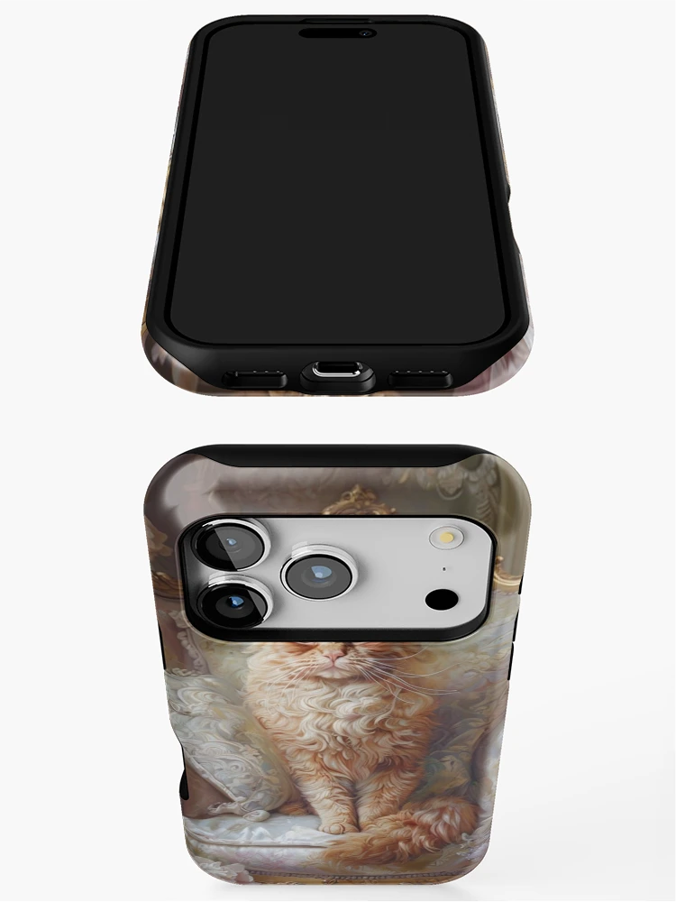 Thumbnail 3 of 4, iPhone Case, Red Cat on Rococo Throne designed and sold by Antik by Schulz.