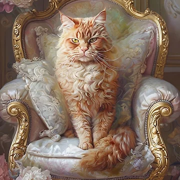 Artwork thumbnail, Red Cat on Rococo Throne by Antik by Schulz