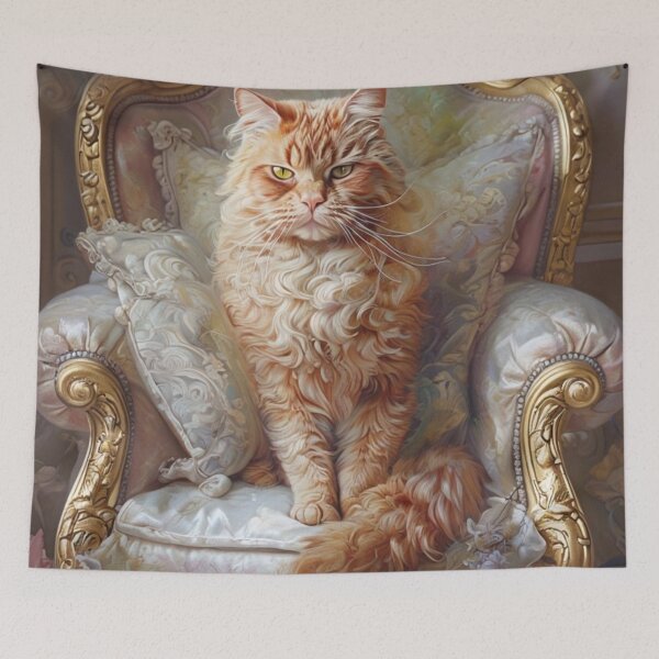 Item preview, Red Cat on Rococo Throne designed and sold by Antik by Schulz.