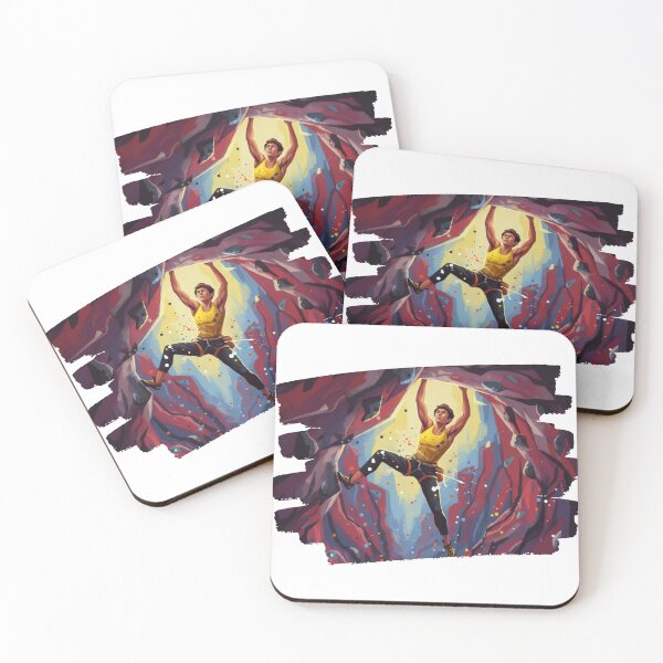 Item preview, Male Rock Climber Reaching for Victory - Dynamic Climbing Art designed and sold by HumTumMe.