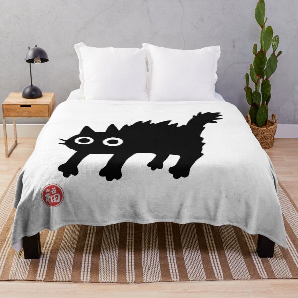 Item preview, Surprised Black Cat with Lucky Fuku Stamp designed and sold by Naturich.