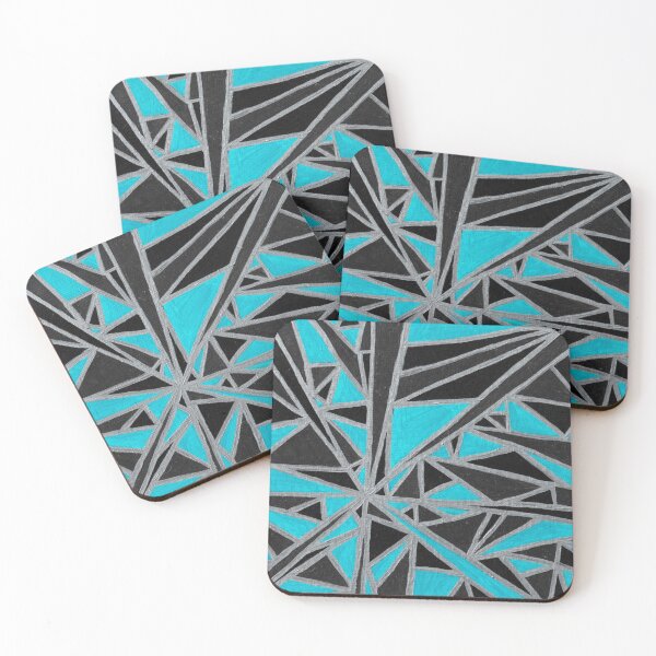 Item preview, Teal Geometric Triangle Painting – Abstract Modern Wall Art designed and sold by kenglishart.