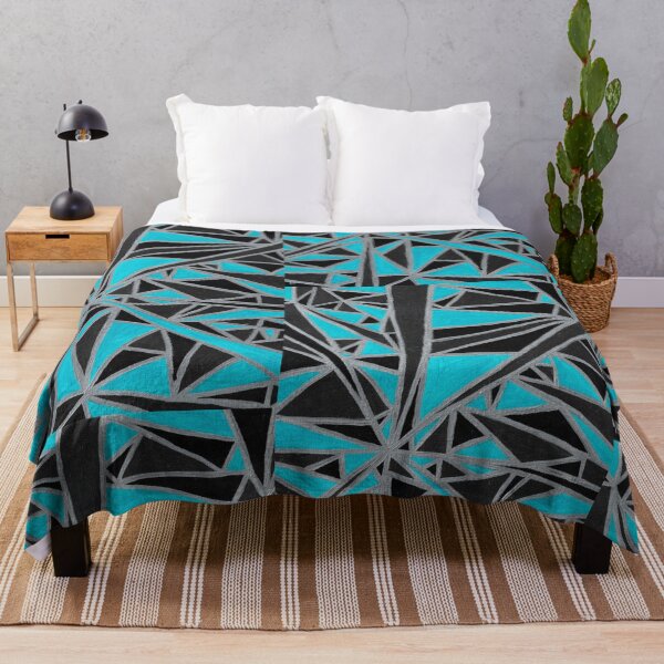 Item preview, Teal Geometric Triangle Painting – Abstract Modern Wall Art designed and sold by kenglishart.