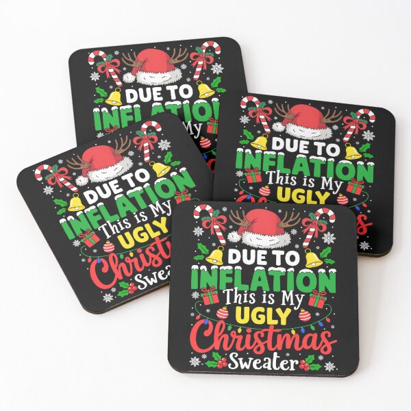 Item preview, Funny Due To Inflation Ugly Christmas Sweater designed and sold by KarimSoCute.