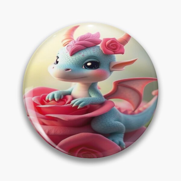 Aperçu de l'œuvre Bébé dragon sur rose créée et vendue par Naynners Designs.