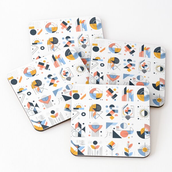 Item preview, Mid-Century Abstract Geometric Pattern Set designed and sold by Pixelmancy.