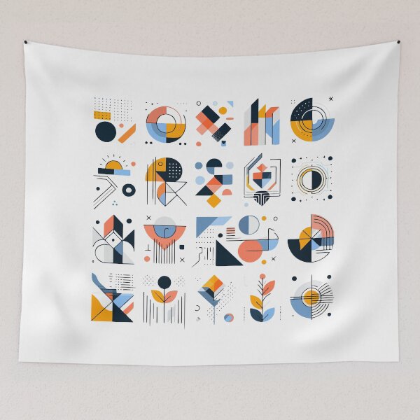 Item preview, Mid-Century Abstract Geometric Pattern Set designed and sold by Pixelmancy.