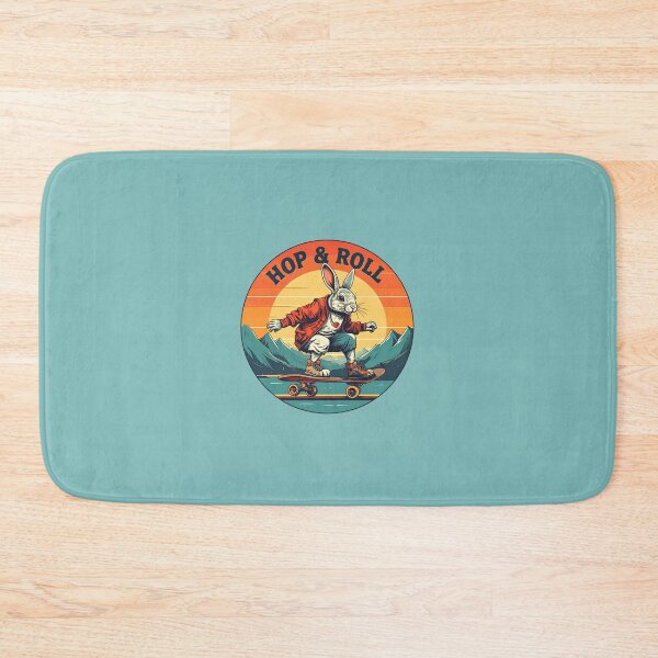Item preview, Totally Tubular Skater Bunny Retro 80s Sunset Rabbit Skateboard Design designed and sold by AOG-DESIGNS.