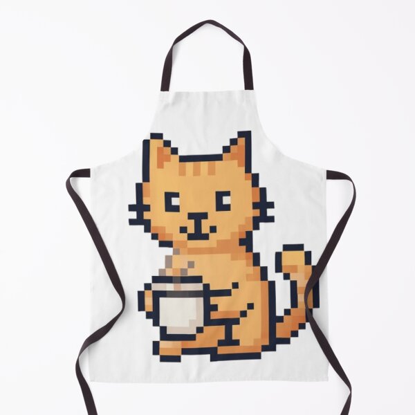 Item preview, Pixel Art Cat with Coffee Cup designed and sold by FriendlyKitty.