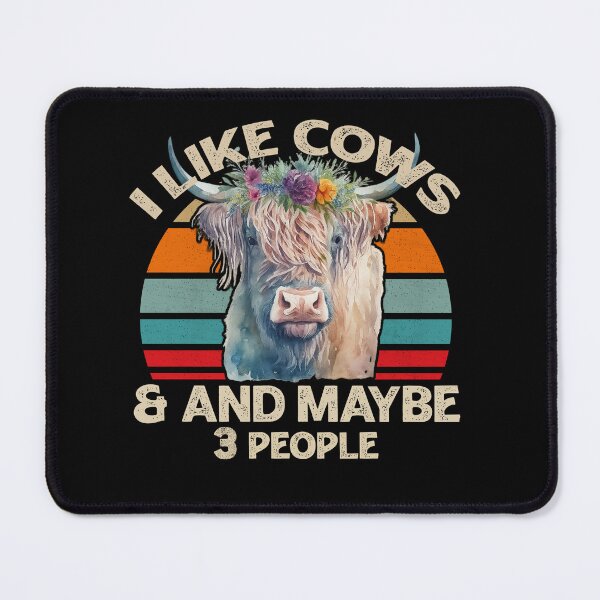 Item preview, Highland Cow Funny Retro Quote – I Like Cows & Maybe 3 People designed and sold by LarryMBrown.