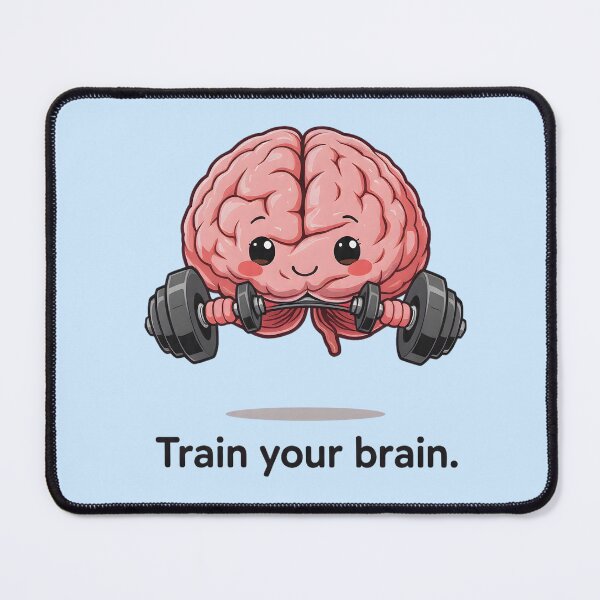 Item preview, Train Your Brain – Cute Motivational Brain Gym Design designed and sold by PureBrain.
