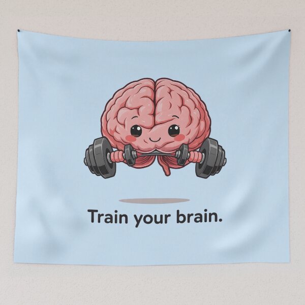 Item preview, Train Your Brain – Cute Motivational Brain Gym Design designed and sold by PureBrain.