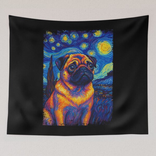Item preview, STARRY NIGHT - PUG | Pets and Dogs lovers for Men and Women t-shirt designed and sold by panchiTWO.