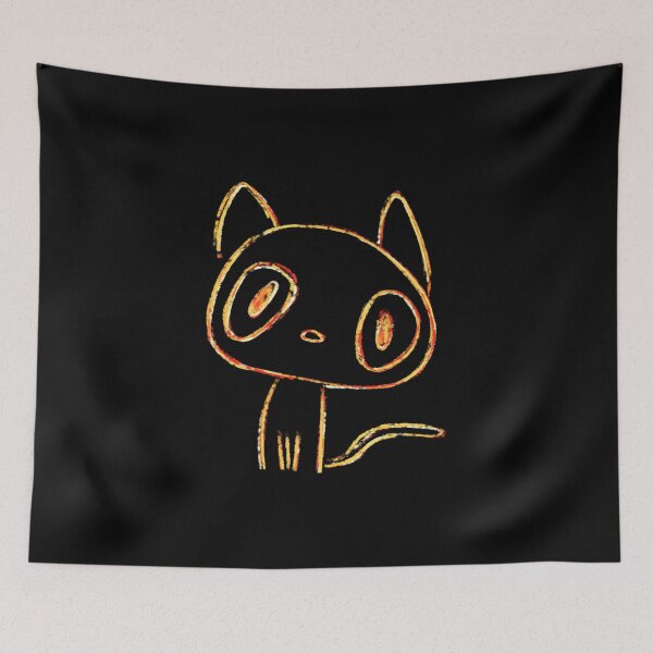 Item preview, Whimsical Crayon Kitten (Black Ver.) designed and sold by KristenHSmolen.