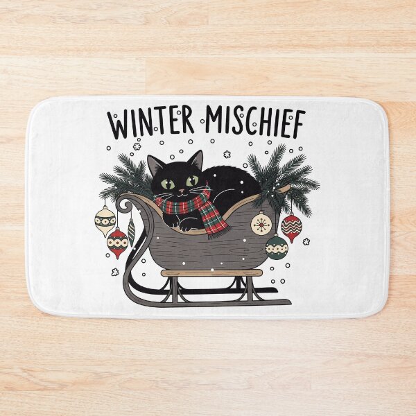 Item preview, Winter Mischief (1) – Cute Christmas Cat in a Sleigh designed and sold by InkoraLab.
