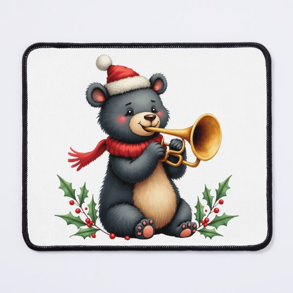 Item preview, Cute Bear Playing Trumpet Christmas Holiday Musician designed and sold by Artinkcreative.